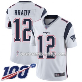 Herren New England Patriots Trikot Tom Brady 12 Nike Weiß 100th
